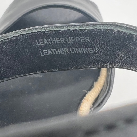 Vera Wang Black Leather Geometric Print Wedge Platform Sandals Size 10 Women’s - Picture 12 of 12